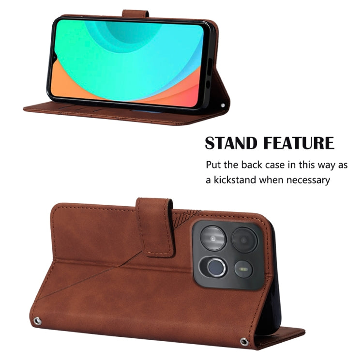 Custodia per cellulare in pelle con flip in rilievo 3D a tracolla, For Infinix Smart 7