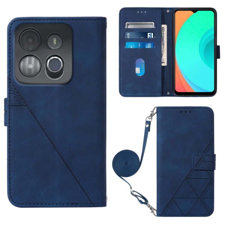 Custodia per cellulare in pelle con flip in rilievo 3D a tracolla, For Infinix Smart 7