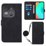 Custodia per cellulare in pelle con flip in rilievo 3D a tracolla, For Infinix Smart 7