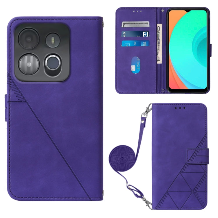 Custodia per cellulare in pelle con flip in rilievo 3D a tracolla, For Infinix Smart 7