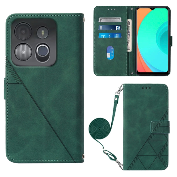 Custodia per cellulare in pelle con flip in rilievo 3D a tracolla, For Infinix Smart 7