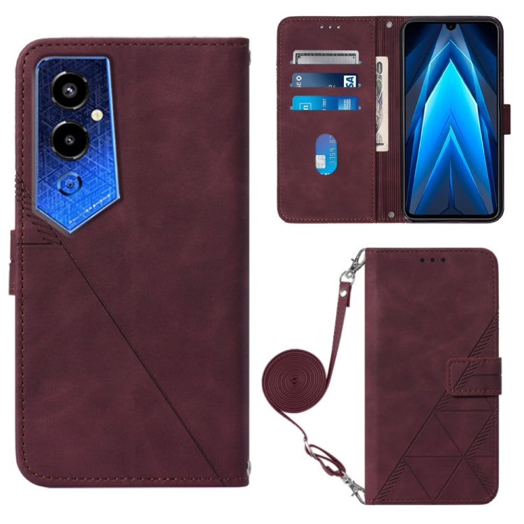 Custodia portafoglio in pelle con flip per Tecno Pova 4 Pro
