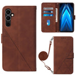 Custodia per cellulare in pelle con flip in rilievo 3D a tracolla, For Tecno Pova Neo 2, For Google Pixel 7a, For Samsung Galaxy A04e