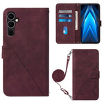 Custodia per cellulare in pelle con flip in rilievo 3D a tracolla, For Tecno Pova Neo 2, For Google Pixel 7a, For Samsung Galaxy A04e