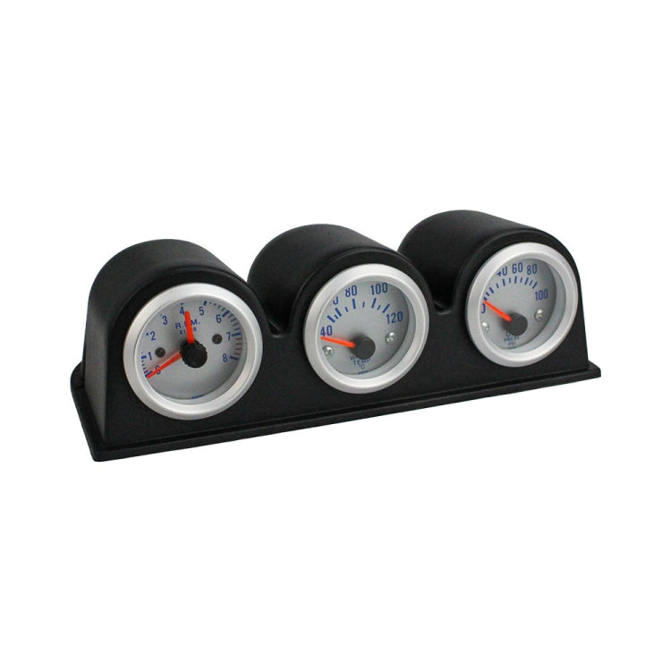 Contagiri combinato per auto da 52 mm 3 in 1 12V + indicatore temperatura acqua + indicatore pressione olio con staffa, Tachometer + Water Temp Gauge + Oil Press Gauge