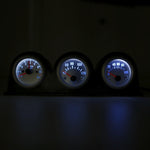Contagiri combinato per auto da 52 mm 3 in 1 12V + indicatore temperatura acqua + indicatore pressione olio con staffa, Tachometer + Water Temp Gauge + Oil Press Gauge