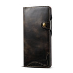 Custodia in pelle bovina con bottone magnetico per Samsung Galaxy