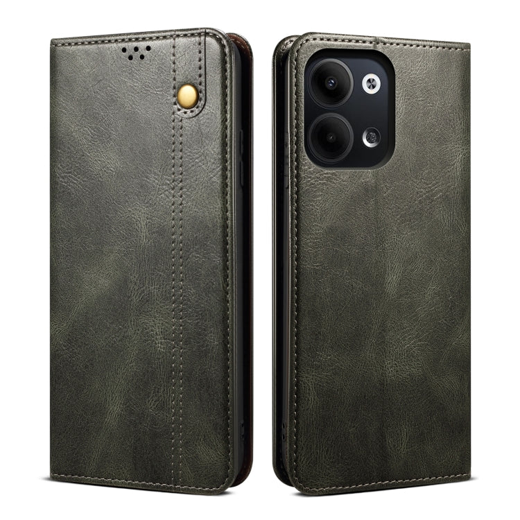 Custodia per telefono in pelle con trama di cavallo pazzo in cera d'olio, For OPPO Reno9 Pro, For OPPO Reno9, For vivo X90 Pro, For vivo X90