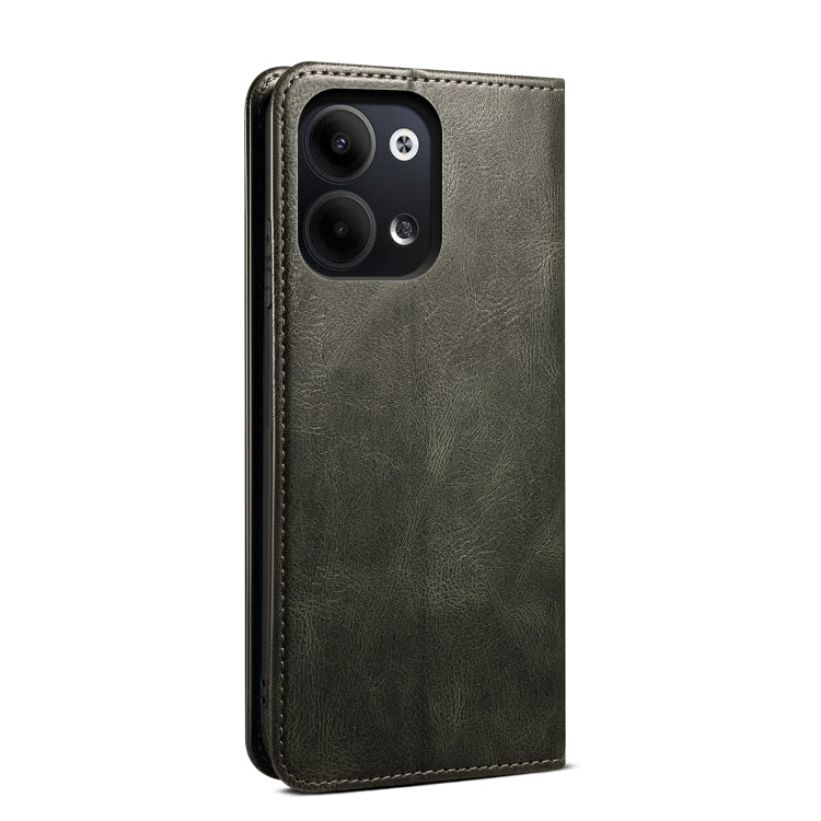 Custodia per telefono in pelle con trama di cavallo pazzo in cera d'olio, For OPPO Reno9 Pro, For OPPO Reno9, For vivo X90 Pro, For vivo X90