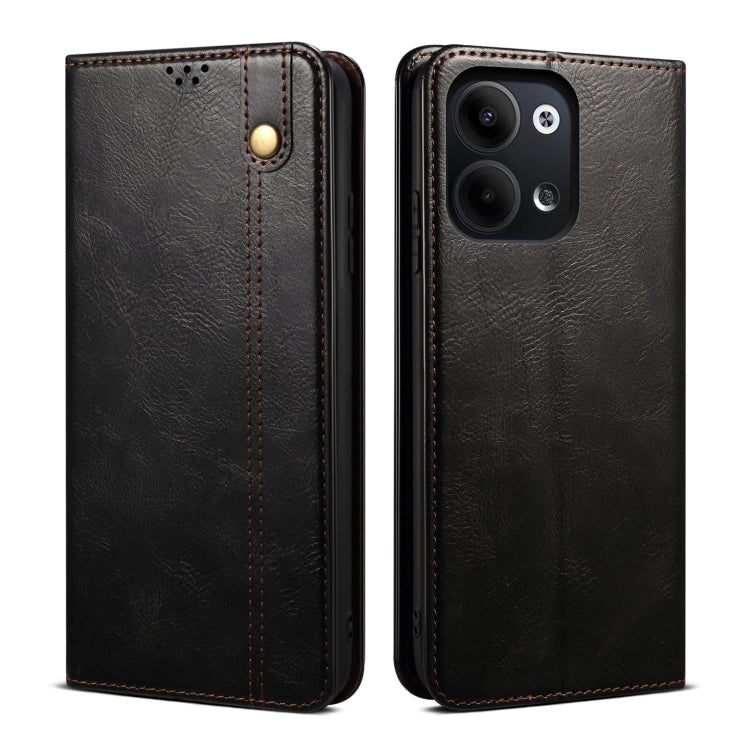 Custodia per telefono in pelle con trama di cavallo pazzo in cera d'olio, For OPPO Reno9 Pro, For OPPO Reno9, For vivo X90 Pro, For vivo X90