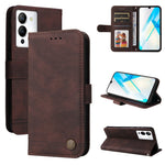 Custodia per telefono in pelle con bottone in metallo con albero della vita Skin Feel, For Infinix Hot 20 4G, For Infinix Hot 20s, For Infinix Note 12 / G96