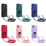 Custodia per telefono in TPU con porta carte con cavalletto ad anello con cordino, For Samsung Galaxy A04 / M13 5G, For Xiaomi Redmi A1+