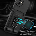 Custodia per telefono in TPU con porta carte con cavalletto ad anello con cordino, For Samsung Galaxy A04 / M13 5G, For Xiaomi Redmi A1+