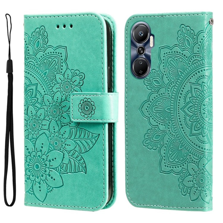 Custodia per telefono in pelle goffrata con fiori a 7 petali, For Infinix Hot 20 4G, For Infinix Hot 20s, For Infinix Note 12 / G96