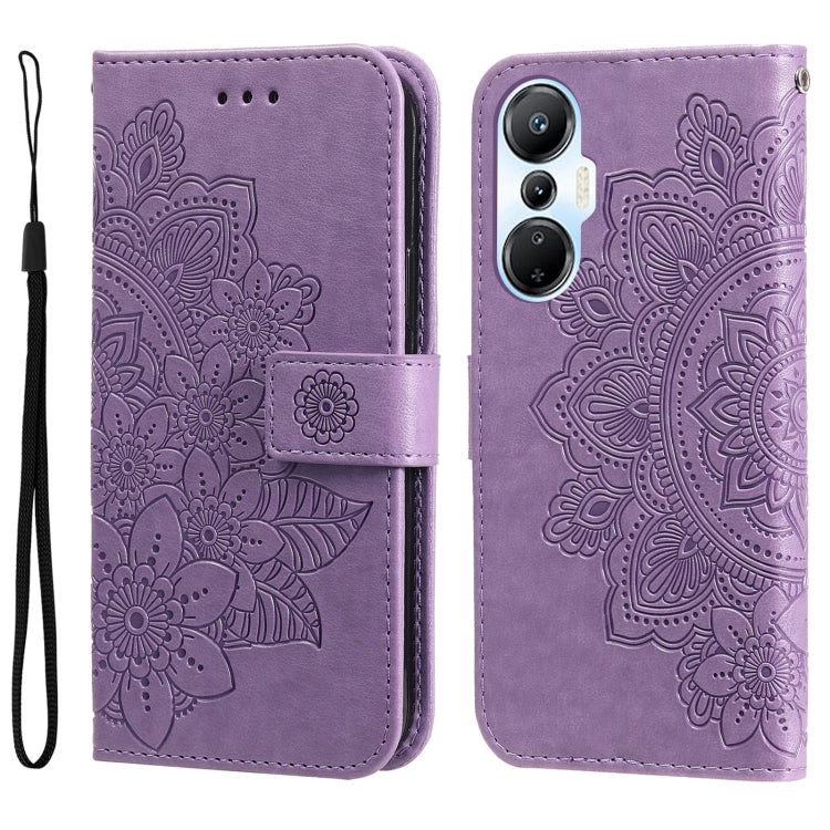 Custodia per telefono in pelle goffrata con fiori a 7 petali, For Infinix Hot 20 4G, For Infinix Hot 20s, For Infinix Note 12 / G96