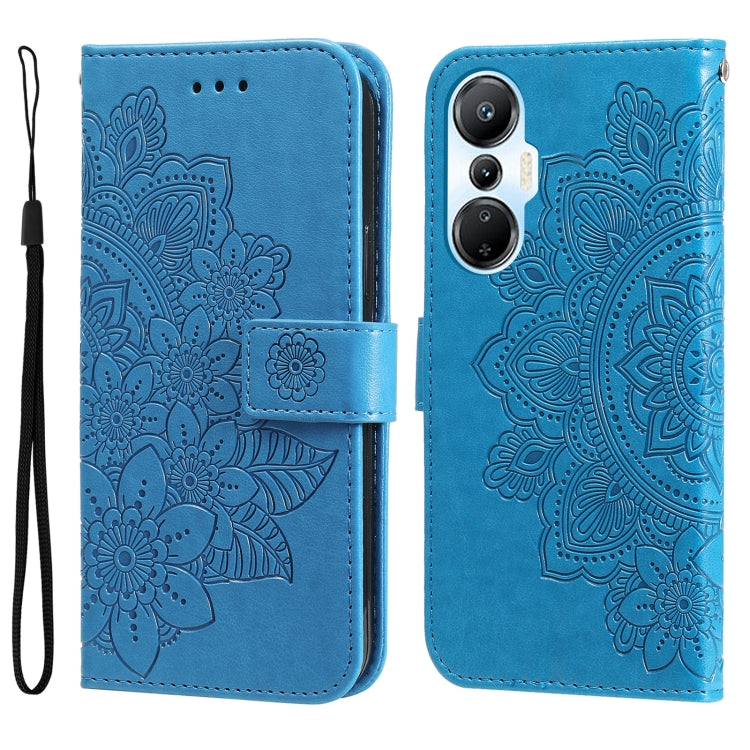 Custodia per telefono in pelle goffrata con fiori a 7 petali, For Infinix Hot 20 4G, For Infinix Hot 20s, For Infinix Note 12 / G96