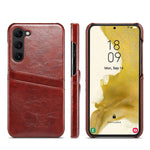 Fierre Shann Custodia per telefono in pelle con texture cerata ad olio con slot per schede, For Samsung Galaxy S23 5G, For Samsung Galaxy S23+ 5G, For Samsung Galaxy S23 Ultra 5G