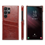 Fierre Shann Custodia per telefono in pelle con texture cerata ad olio con slot per schede, For Samsung Galaxy S23 5G, For Samsung Galaxy S23+ 5G, For Samsung Galaxy S23 Ultra 5G