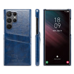 Fierre Shann Custodia per telefono in pelle con texture cerata ad olio con slot per schede, For Samsung Galaxy S23 5G, For Samsung Galaxy S23+ 5G, For Samsung Galaxy S23 Ultra 5G