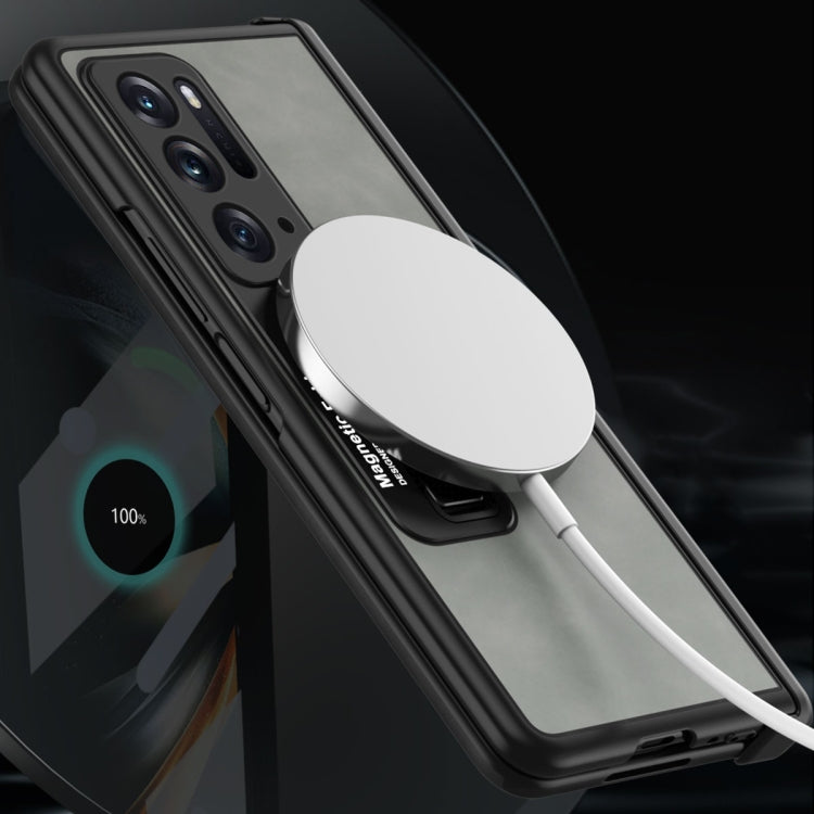 Custodia per telefono all-inclusive con texture Napa integrata, For OPPO Find N