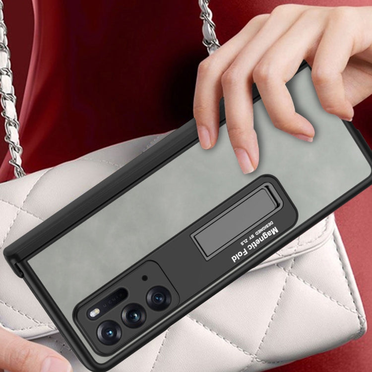 Custodia per telefono all-inclusive con texture Napa integrata, For OPPO Find N