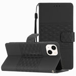 Custodia per telefono in pelle con effetto pelle goffrata a diamante con cordino, For iPhone 12 Pro, For iPhone 12 Pro Max, For iPhone 13, For iPhone 13 mini