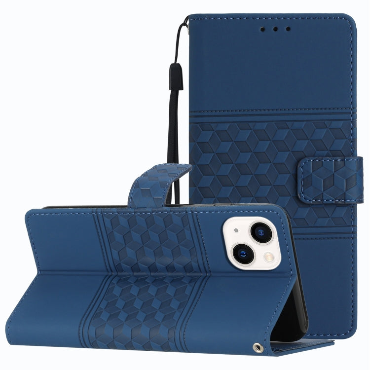 Custodia per telefono in pelle con effetto pelle goffrata a diamante con cordino, For iPhone 13 Pro, For iPhone 13 Pro Max, For iPhone 14, For iPhone 14 Plus