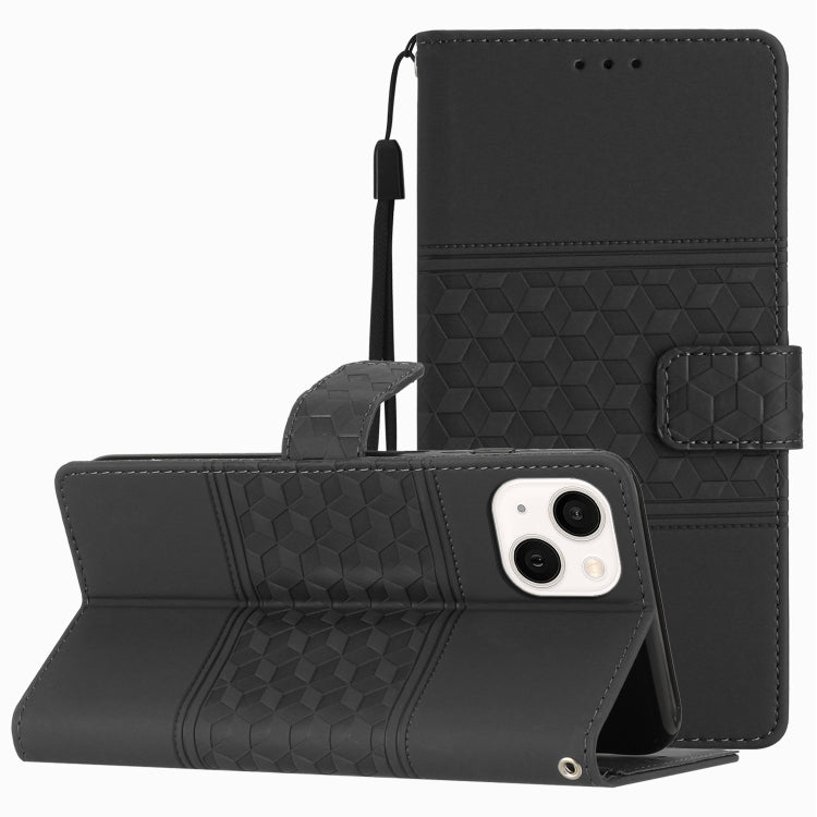 Custodia per telefono in pelle con effetto pelle goffrata a diamante con cordino, For iPhone 13 Pro, For iPhone 13 Pro Max, For iPhone 14, For iPhone 14 Plus