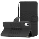 Custodia per telefono in pelle con effetto pelle goffrata a diamante con cordino, For iPhone 14 Pro, For iPhone 14 Pro Max, For iPhone X / XS, For iPhone XR