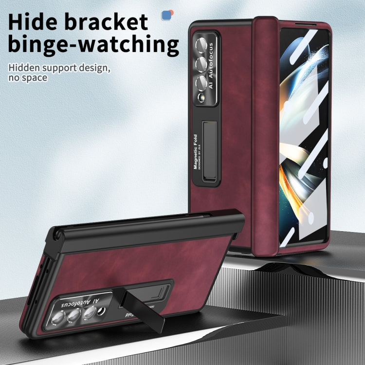 Custodia per telefono magnetica all-inclusive con motivo Napa, For Samsung Galaxy Z Fold4