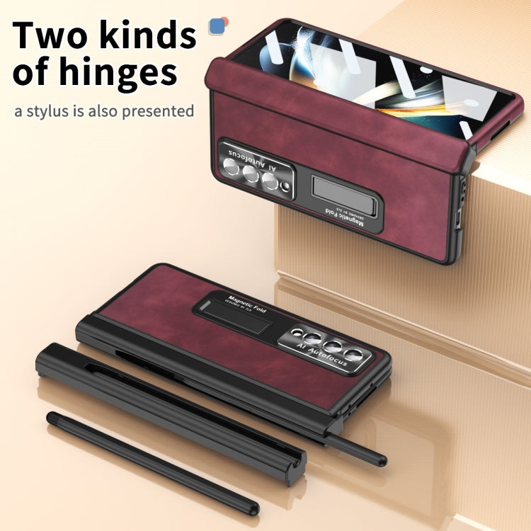Custodia per telefono magnetica all-inclusive con motivo Napa, For Samsung Galaxy Z Fold4