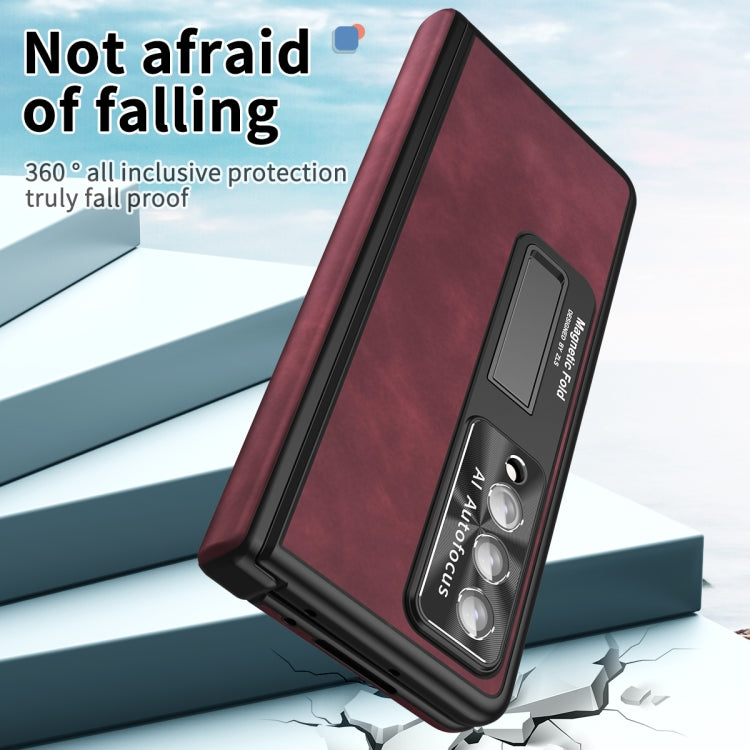 Custodia per telefono magnetica all-inclusive con motivo Napa, For Samsung Galaxy Z Fold4