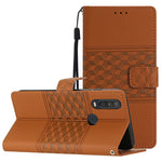 Custodia per telefono in pelle con effetto pelle goffrata a diamante con cordino, For Motorola Moto G62, For Motorola Moto One Action