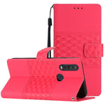 Custodia per telefono in pelle con effetto pelle goffrata a diamante con cordino, For Motorola Moto G62, For Motorola Moto One Action