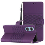 Custodia per telefono in pelle con effetto pelle goffrata a diamante con cordino, For OPPO A17, For OPPO A57 2022, For OPPO A74 / A54 / A93, For OPPO A76 / A36 / A96