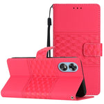 Custodia per telefono in pelle con effetto pelle goffrata a diamante con cordino, For OPPO A17, For OPPO A57 2022, For OPPO A74 / A54 / A93, For OPPO A76 / A36 / A96