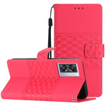 Custodia per telefono in pelle con effetto pelle goffrata a diamante con cordino, For OPPO A17, For OPPO A57 2022, For OPPO A74 / A54 / A93, For OPPO A76 / A36 / A96