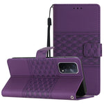 Custodia per telefono in pelle con effetto pelle goffrata a diamante con cordino, For OPPO A17, For OPPO A57 2022, For OPPO A74 / A54 / A93, For OPPO A76 / A36 / A96