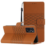 Custodia per telefono in pelle con effetto pelle goffrata a diamante con cordino, For OPPO A17, For OPPO A57 2022, For OPPO A74 / A54 / A93, For OPPO A76 / A36 / A96