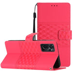 Custodia per telefono in pelle con effetto pelle goffrata a diamante con cordino, For OPPO A17, For OPPO A57 2022, For OPPO A74 / A54 / A93, For OPPO A76 / A36 / A96