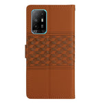 Custodia per telefono in pelle con effetto pelle goffrata a diamante con cordino, For OPPO A94 5G, For OPPO Find X5, For OPPO Find X5 Lite, For OPPO Find X5 Pro