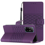 Custodia per telefono in pelle con effetto pelle goffrata a diamante con cordino, For OPPO A94 5G, For OPPO Find X5, For OPPO Find X5 Lite, For OPPO Find X5 Pro