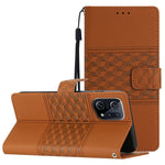 Custodia per telefono in pelle con effetto pelle goffrata a diamante con cordino, For OPPO A94 5G, For OPPO Find X5, For OPPO Find X5 Lite, For OPPO Find X5 Pro