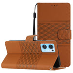 Custodia per telefono in pelle con effetto pelle goffrata a diamante con cordino, For OPPO A94 5G, For OPPO Find X5, For OPPO Find X5 Lite, For OPPO Find X5 Pro