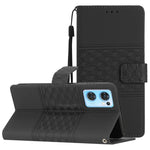 Custodia per telefono in pelle con effetto pelle goffrata a diamante con cordino, For OPPO A94 5G, For OPPO Find X5, For OPPO Find X5 Lite, For OPPO Find X5 Pro