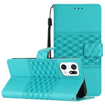 Custodia per telefono in pelle con effetto pelle goffrata a diamante con cordino, For OPPO A94 5G, For OPPO Find X5, For OPPO Find X5 Lite, For OPPO Find X5 Pro