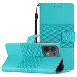 Custodia per telefono in pelle con effetto pelle goffrata a diamante con cordino, For OPPO Reno8 5G, For OPPO Reno8 Lite 5G, For OPPO Reno8 Pro 5G