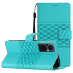 Custodia per telefono in pelle con effetto pelle goffrata a diamante con cordino, For OPPO Reno8 5G, For OPPO Reno8 Lite 5G, For OPPO Reno8 Pro 5G