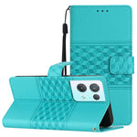 Custodia per telefono in pelle con effetto pelle goffrata a diamante con cordino, For OPPO Reno8 5G, For OPPO Reno8 Lite 5G, For OPPO Reno8 Pro 5G