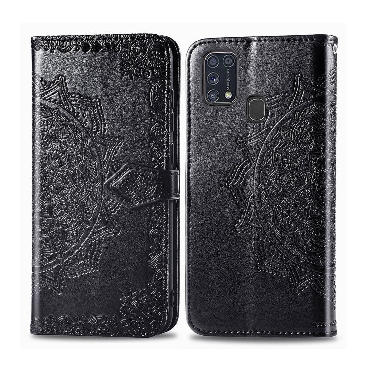 Custodia portafoglio in pelle con motivo mandala